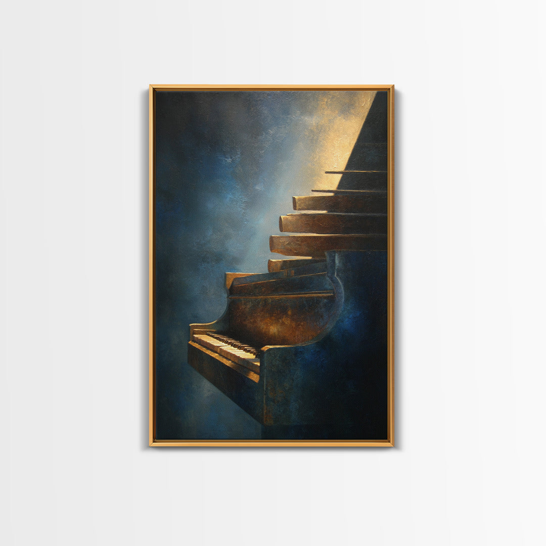 Piano Keys Fading into Shadow Canvas Print, Recording Studio Art, Music Art, Studio Decor, Fine Art, Analog, Studio Wall Art, RSA-2x3-16