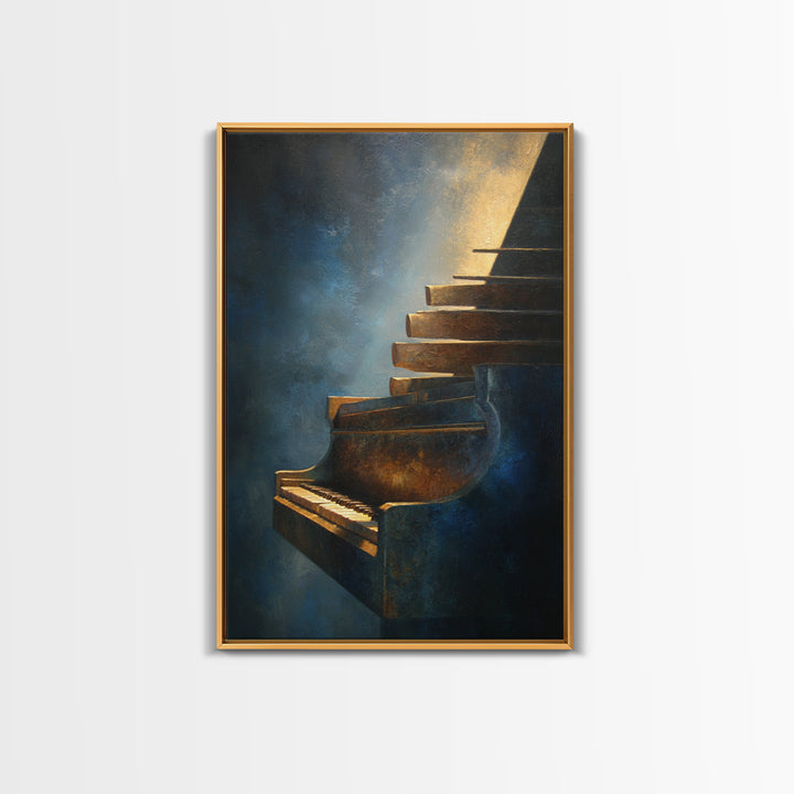 Piano Keys Fading into Shadow Canvas Print, Recording Studio Art, Music Art, Studio Decor, Fine Art, Analog, Studio Wall Art, RSA-2x3-16