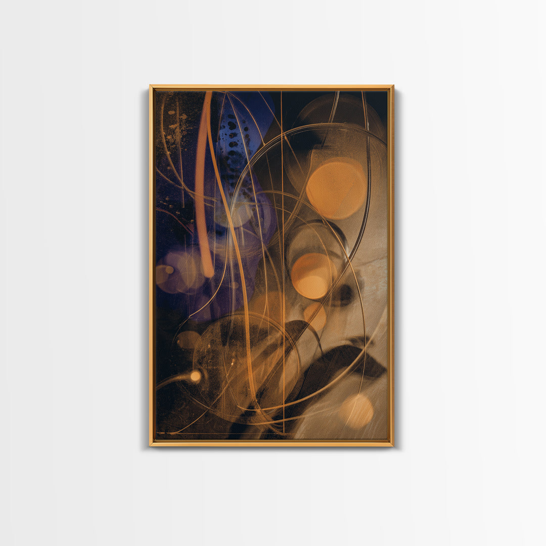 Album Cover Abstract Without Readable Text Framed Canvas Print, Recording Studio Art, Gallery Decor, Studio Decor, Analog, RSA-2x3-30