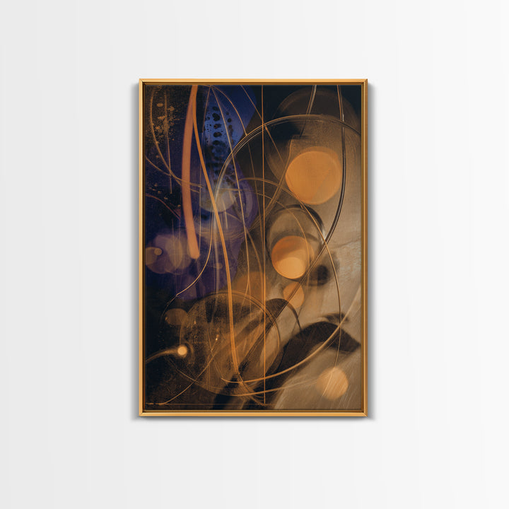 Album Cover Abstract Without Readable Text Framed Canvas Print, Recording Studio Art, Gallery Decor, Studio Decor, Analog, RSA-2x3-30