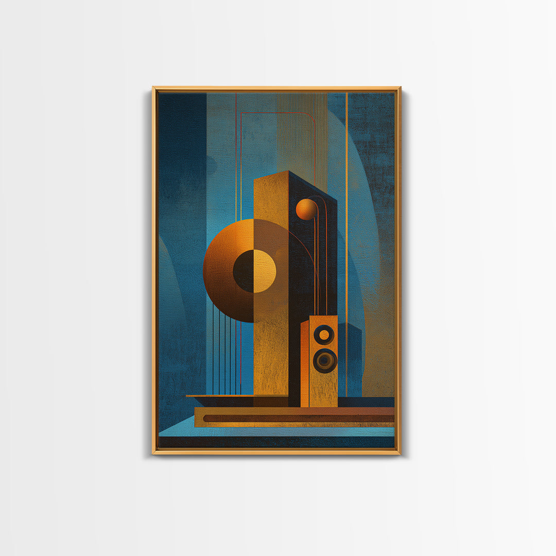 Studio Monitor Speakers as Bold Geometric Forms Canvas Print, Recording Studio Art, Youtube Studio Decor, Studio Decor, Analog, RSA-2x3-44