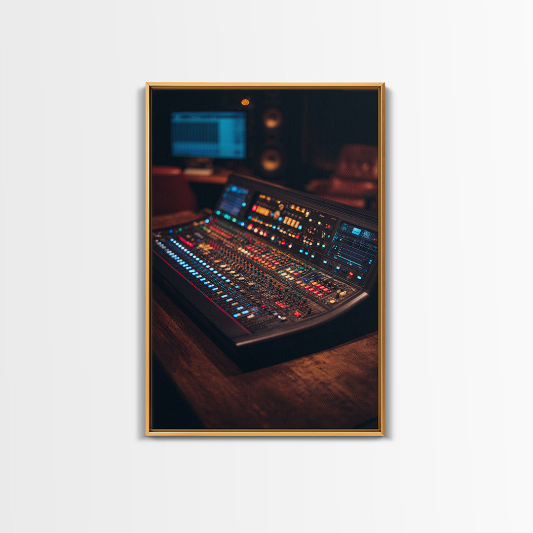 Mixing Console Faders Canvas Print, Recording Studio Art, Wall Art, Studio Decor, Abstract Art, Analog, Music Posters, RSA-2x3-62
