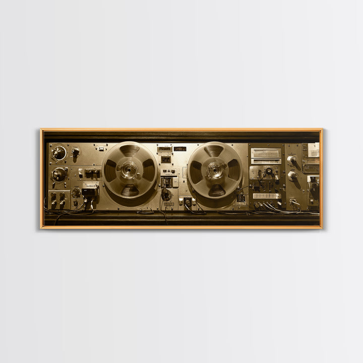 Reel to Reel Tape Machine Framed Canvas Print, Recording Studio Art, Printable Art, Studio Decor, Analog, Kids Room Art, RSA-3x1-18