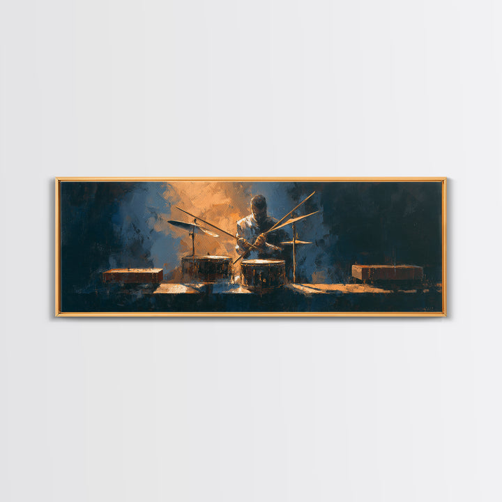Drumsticks Crossed over Snare Drum Framed Canvas Print, Recording Studio Art, Wall Art, Studio Decor, Fine Art, Analog, RSA-3x1-2