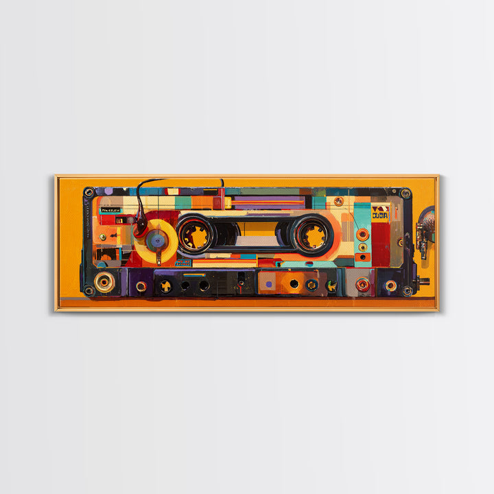 Retro Cassette Tape Framed Canvas Print, Recording Studio Art, Modern Decor, Studio Decor, Fine Art, Analog, Wall Decor, RSA-3x1-27
