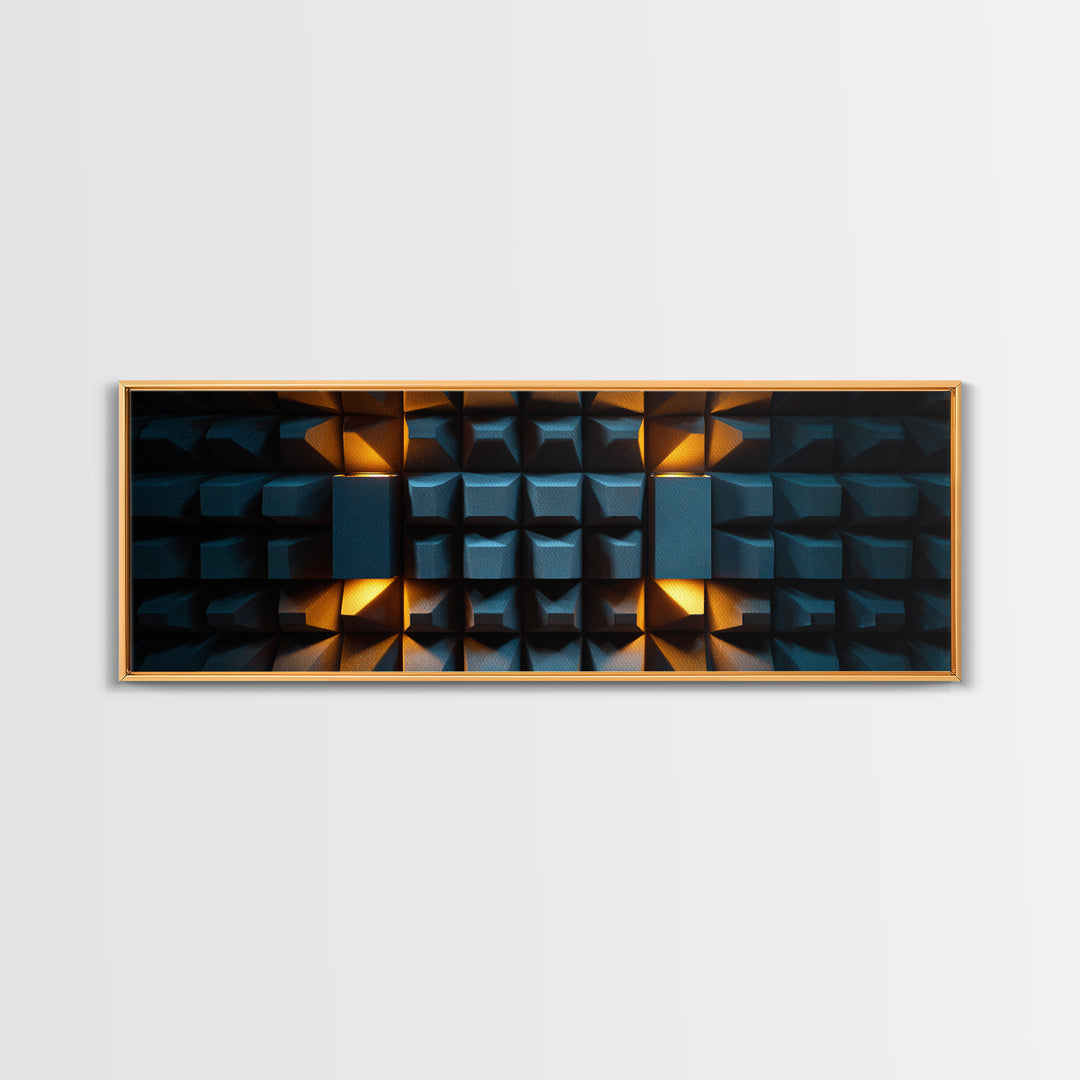 Sound Booth Foam Pattern Transformed into Design Canvas Print, Recording Studio Art, Music Print, Studio Decor, Analog, RSA-3x1-40