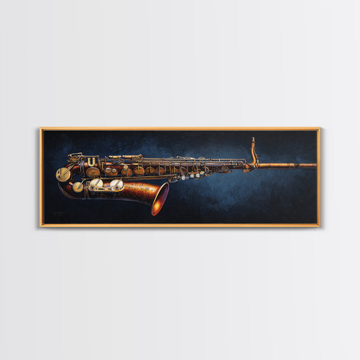 Brass Saxophone on Dark Velvet Canvas Print, Recording Studio Art, Wall Art, Studio Decor, Fine Art, Analog, Music Posters, RSA-3x1-80