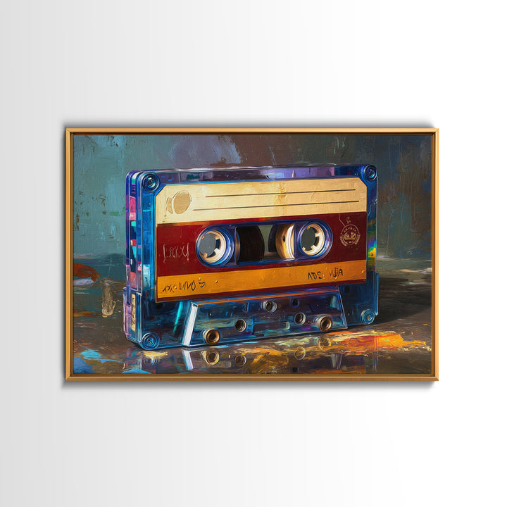 Retro Cassette Tape Framed Canvas Print, Recording Studio Art, Music Studio, Studio Decor, Fine Art, Analog, Modern Decor, RSA-3x2-39