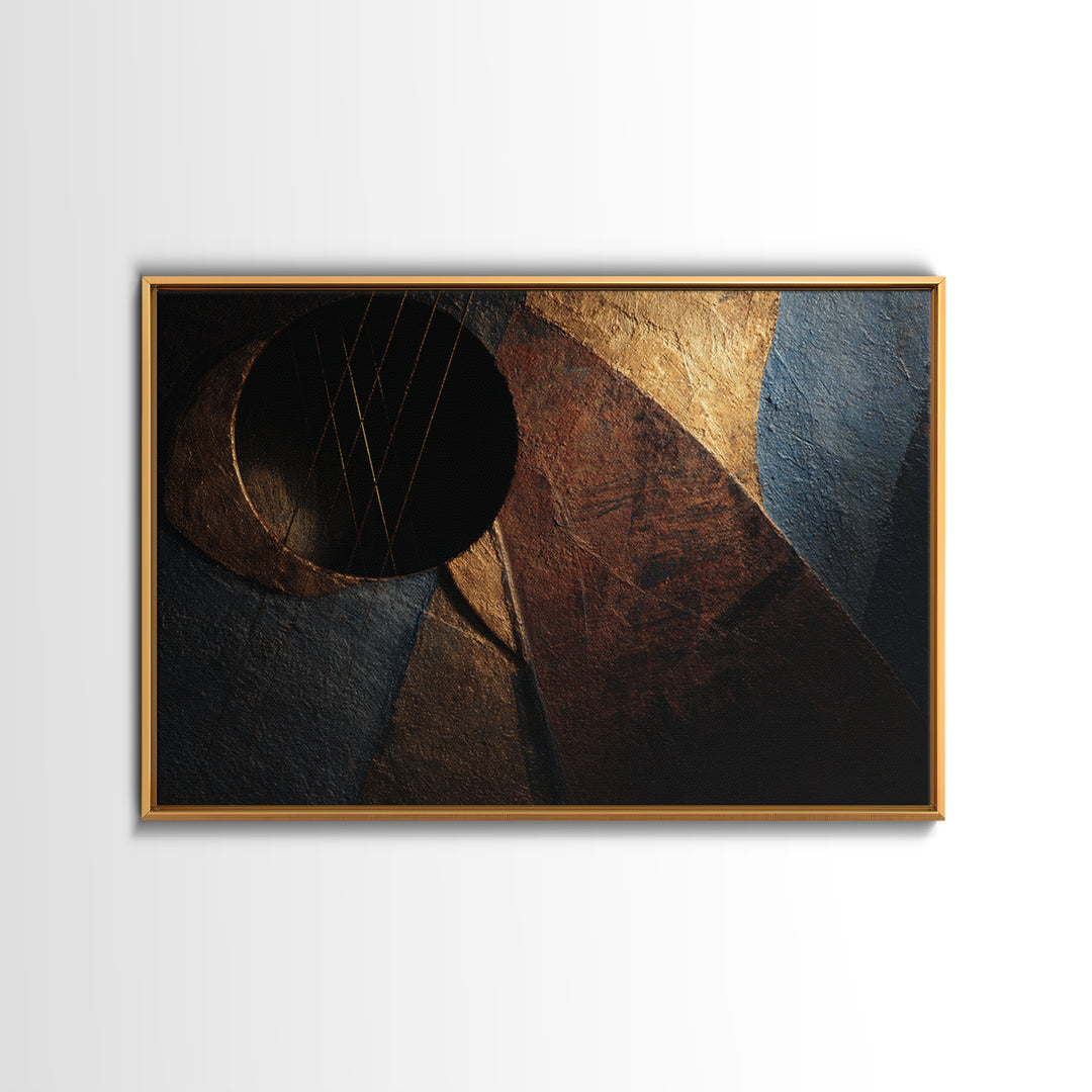 Album Cover Abstract Without Readable Text Framed Canvas Print, Recording Studio Art, Music Poster, Studio Decor, Analog, RSA-3x2-50