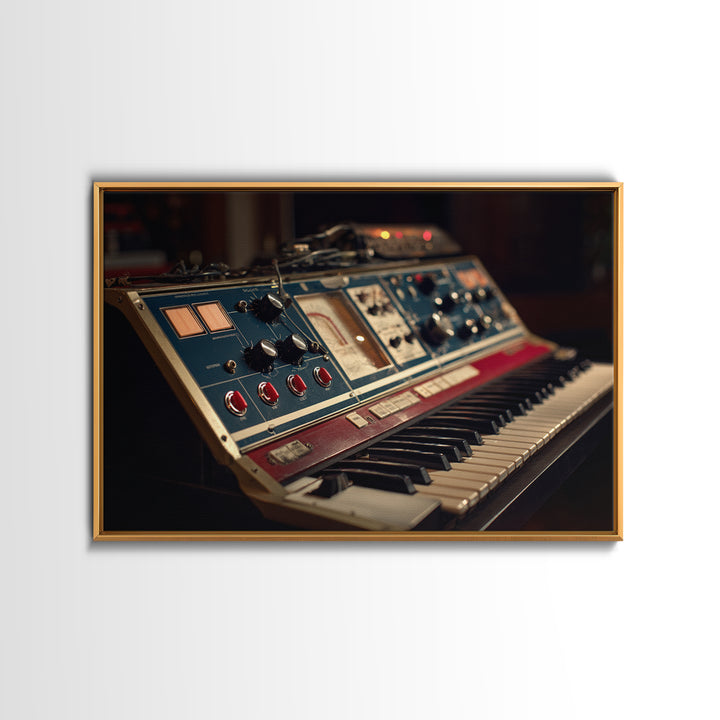Analog Synthesizer Knobs and Cables Canvas Print, Recording Studio Art, Youtube Studio Decor, Studio Decor, Oil Painting, RSA-3x2-89