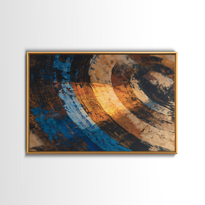 Vinyl Groove Closeup as Circular Abstract Framed Canvas Print, Recording Studio Art, Music Art, Studio Decor, Abstract Art, RSA-3x2-90