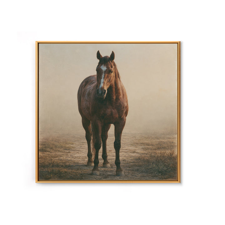 Brown Horse Portrait Canvas Print, Rustic Art, Room Decor, Farmhouse Decor, Fine Art, Rustic, Oil Painting, Digital Print, RUS-1x1-77