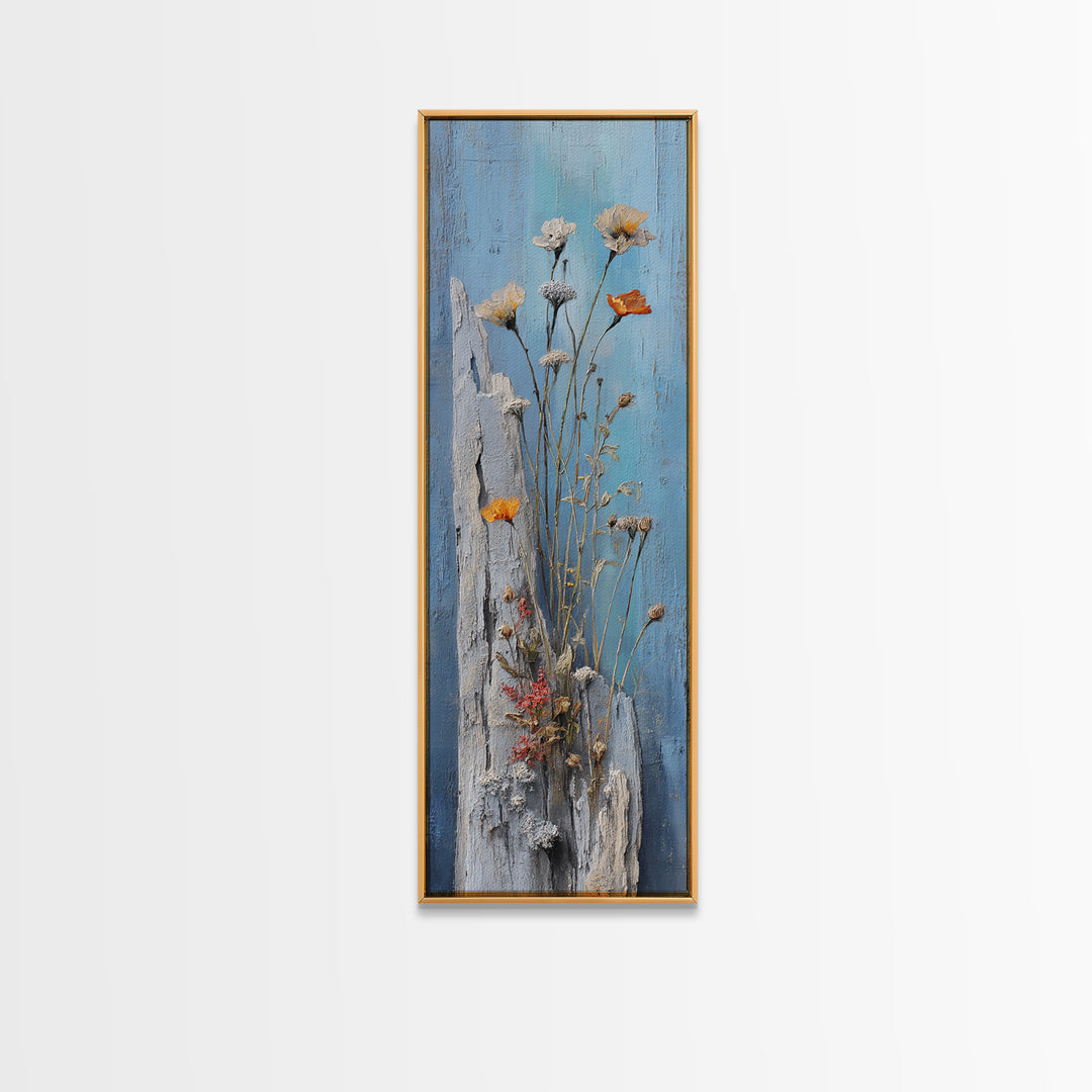 Pheasant Feathers and Acorns Arrangement Framed Canvas Print, Rustic Art, Home Decor, Farmhouse Decor, Fine Art, Rustic, RUS-1x3-52