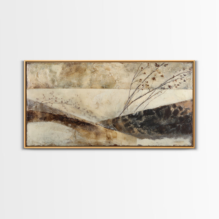 Trout Fishing Lure and River Stones Framed Canvas Print, Rustic Art, Luxury Decor, Farmhouse Decor, Fine Art, Rustic, RUS-2x1-10
