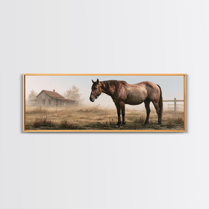 Brown Horse Portrait Canvas Print, Rustic Art, Gallery Wall Set, Farmhouse Decor, Fine Art, Rustic, Minimalist Decor, RUS-3x1-93