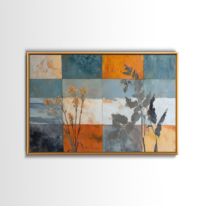 Cow Skull with Desert Flowers Framed Canvas Print, Rustic Art, Farmhouse Wall Art, Farmhouse Decor, Fine Art, Rustic, RUS-3x2-45
