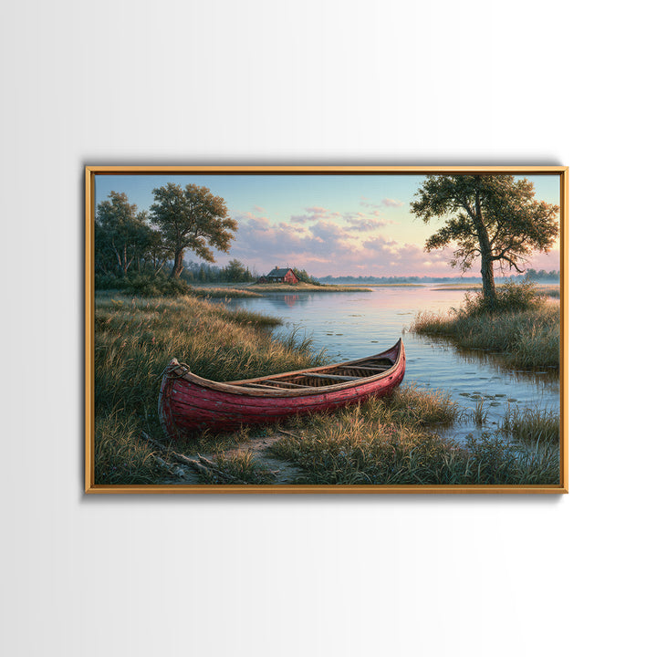 Old Canoe Pulled Onto a Lake Shore Canvas Print, Rustic Art, Neutral Decor, Farmhouse Decor, Fine Art, Rustic, Home Decor, RUS-3x2-72