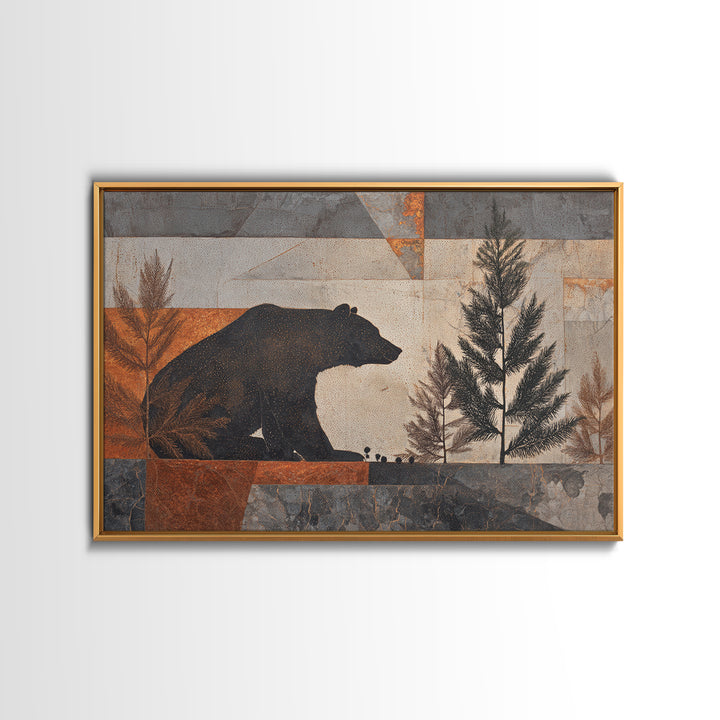 Buffalo Portrait with Western Texture Framed Canvas Print, Rustic Art, Boho Wall Art, Farmhouse Decor, Fine Art, Rustic, RUS-3x2-74