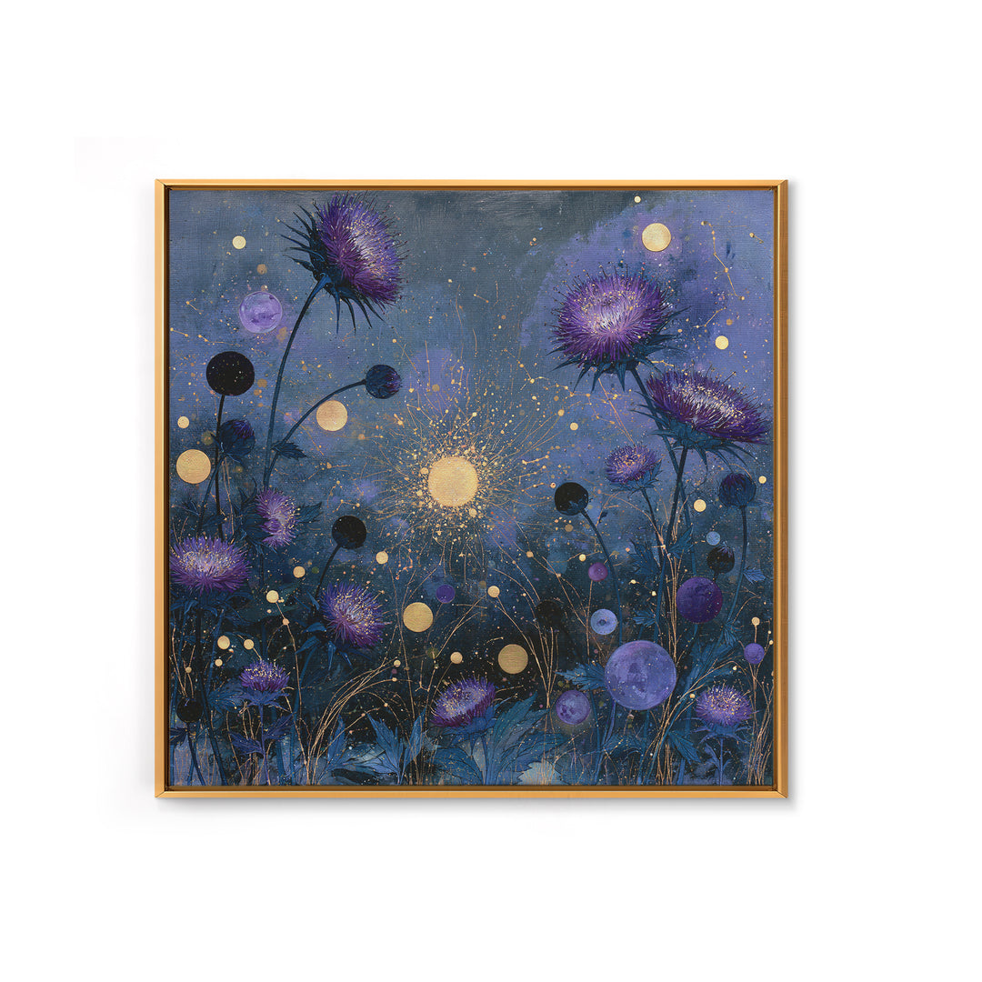 Cosmic Garden with Planets as Flowers Canvas Print, Space Art, Boho Decor, Spa Decor, Fine Art, Serenity, Painting, Posters, SAR-1x1-13
