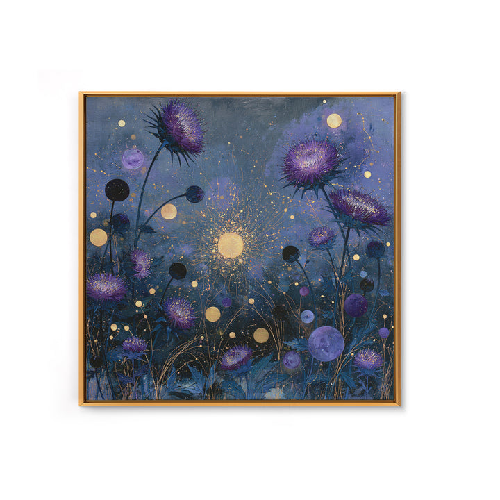 Cosmic Garden with Planets as Flowers Canvas Print, Space Art, Boho Decor, Spa Decor, Fine Art, Serenity, Painting, Posters, SAR-1x1-13