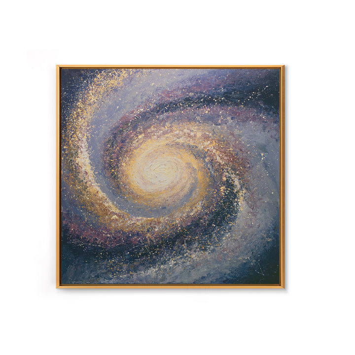 Galaxy Spiral in Jewel Tone Paint Framed Canvas Print, Space Art, Space, Spa Decor, Fine Art, Serenity, Statement Artwork, SAR-1x1-39