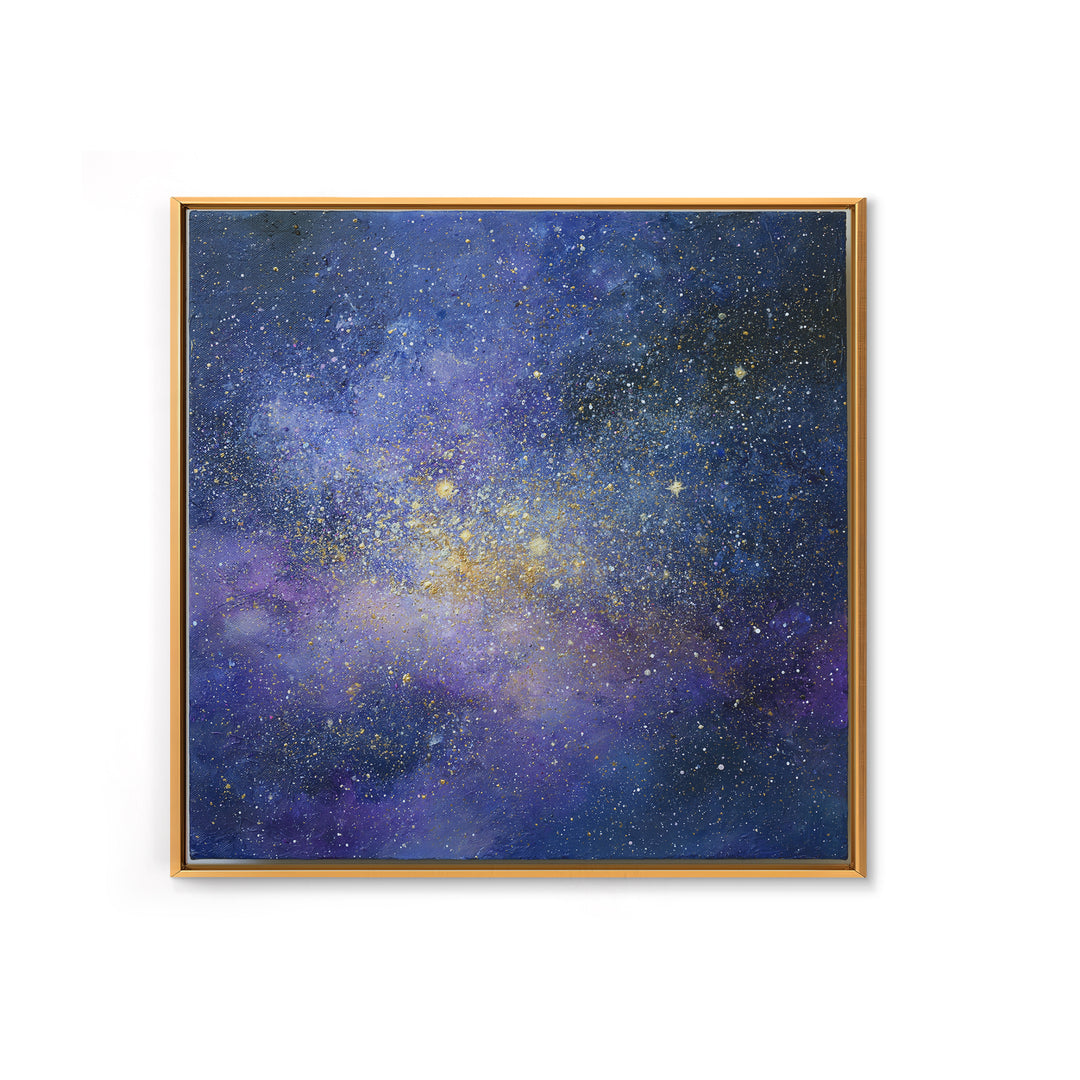 Distant Star Cluster Framed Canvas Print, Space Art, Digital Art, Spa Decor, Serenity, Modern Wall Art, Living Room Wall Art, SAR-1x1-44