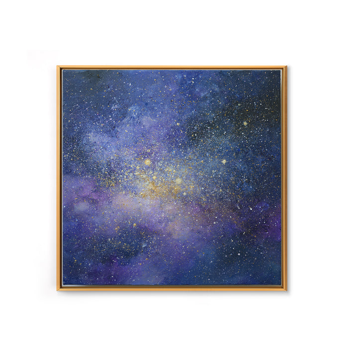 Distant Star Cluster Framed Canvas Print, Space Art, Digital Art, Spa Decor, Serenity, Modern Wall Art, Living Room Wall Art, SAR-1x1-44