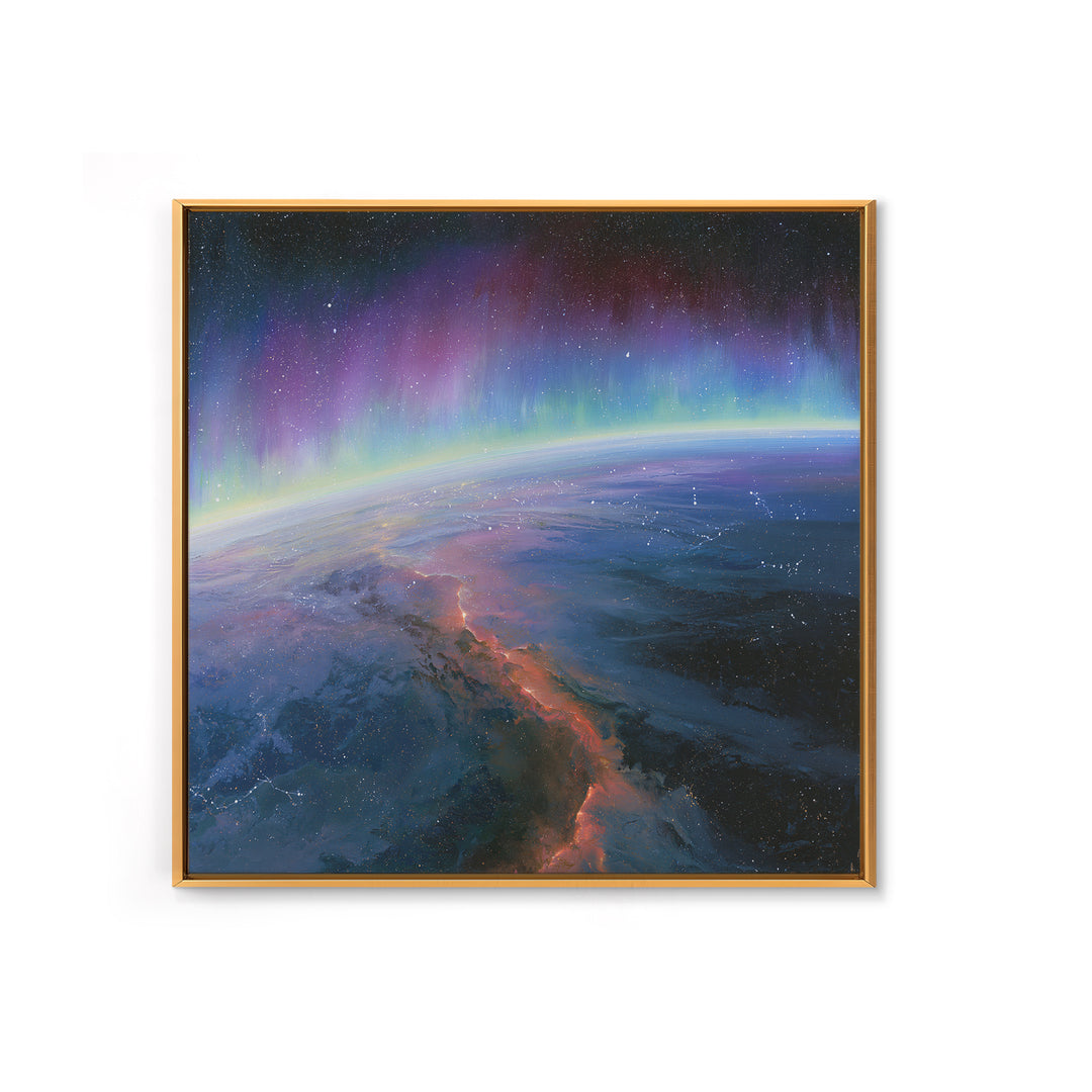 Aurora Viewed from Orbit Canvas Print, Space Art, Minimalist Decor, Spa Decor, Fine Art, Serenity, Digital Art, SAR-1x1-91