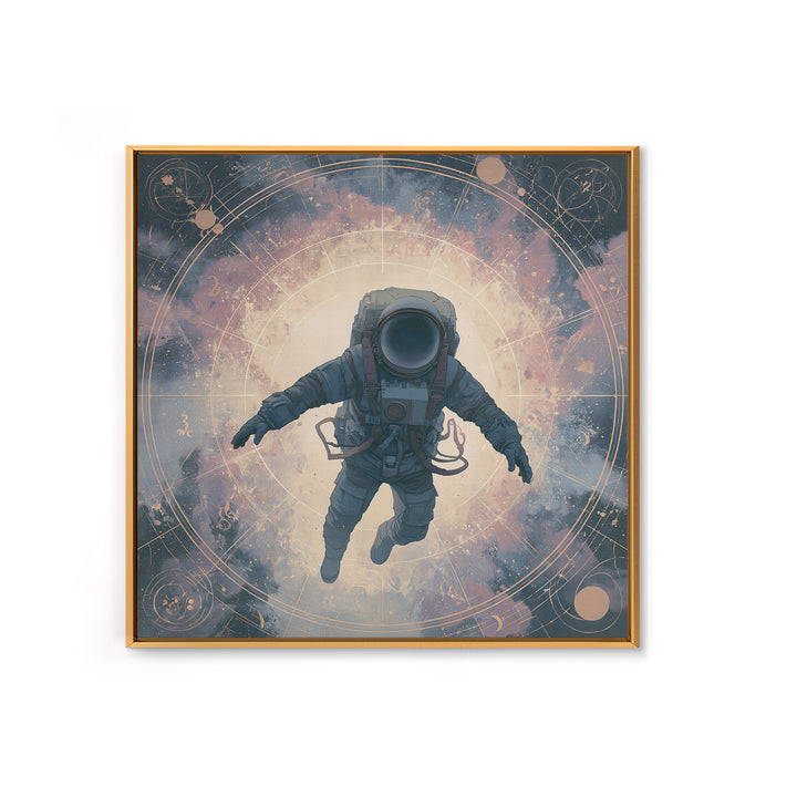 Astronaut Floating Near a Glowing Galaxy Canvas Print, Space Art, Painting, Spa Decor, Fine Art, Serenity, Canvas Wall Art, SAR-1x1-99