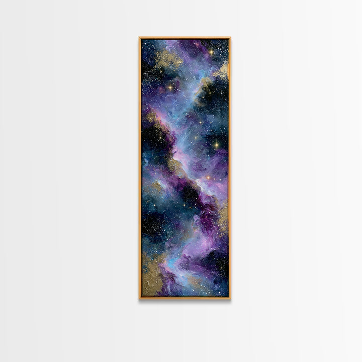 Colorful Nebula Cloud Framed Canvas Print, Space Art, Printable Wall Art, Spa Decor, Fine Art, Serenity, Living Room Wall Art, SAR-1x3-61