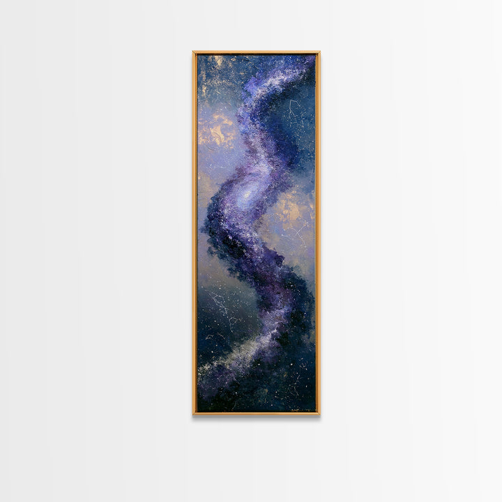 Galaxy Spiral in Jewel Tone Paint Framed Canvas Print, Space Art, Wall Art, Spa Decor, Fine Art, Serenity, Wall Art Prints, SAR-1x3-75