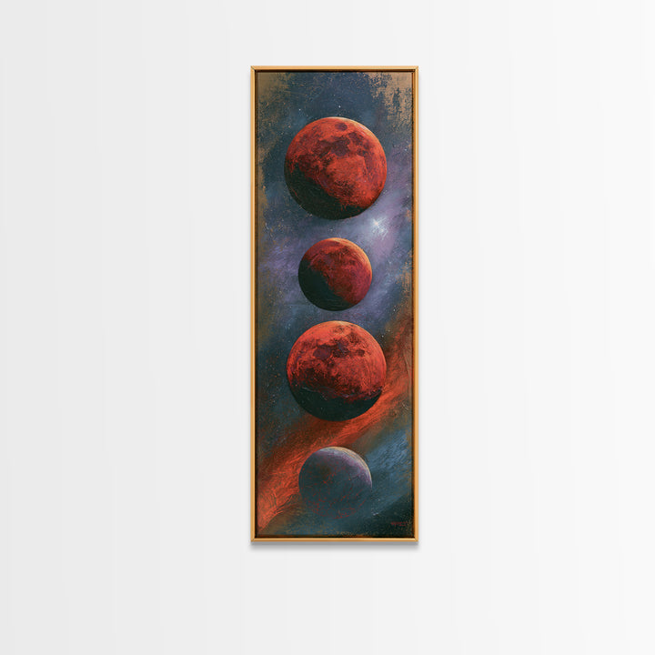 Lunar Eclipse in Deep Red Tones Canvas Print, Space Art, Wall Decor, Spa Decor, Fine Art, Serenity, Canvas Wall Art, SAR-1x3-95
