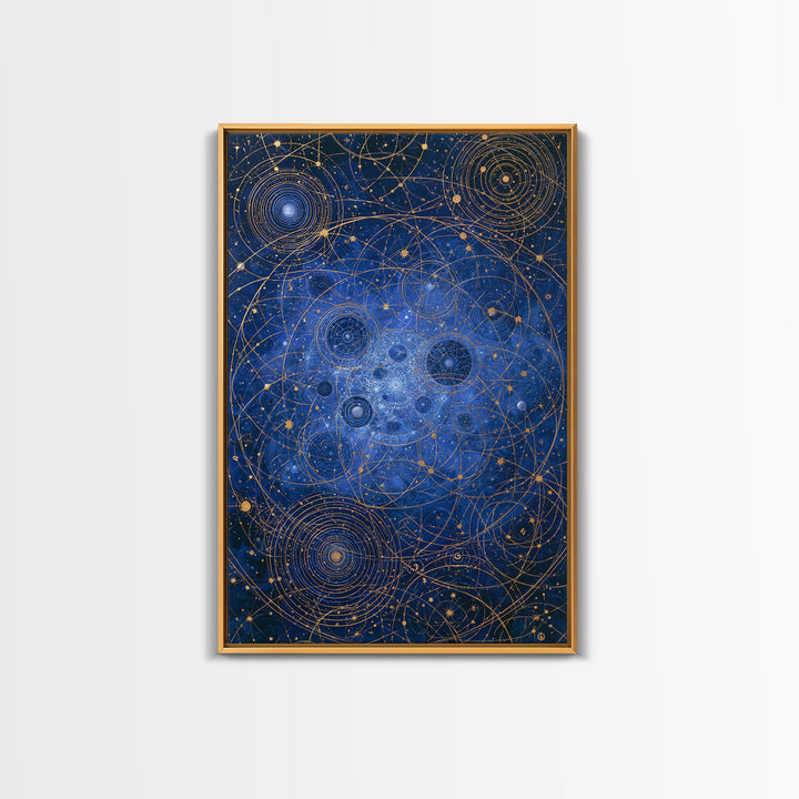 Distant Star Cluster Framed Canvas Print, Space Art, Digital Wall Art, Spa Decor, Fine Art, Serenity, Abstract Painting, SAR-2x3-100