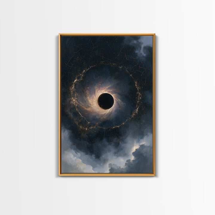 Black Hole with Radiant Accretion Ring Canvas Print, Space Art, Art Print, Spa Decor, Fine Art, Serenity, Modern Wall Art, SAR-2x3-15