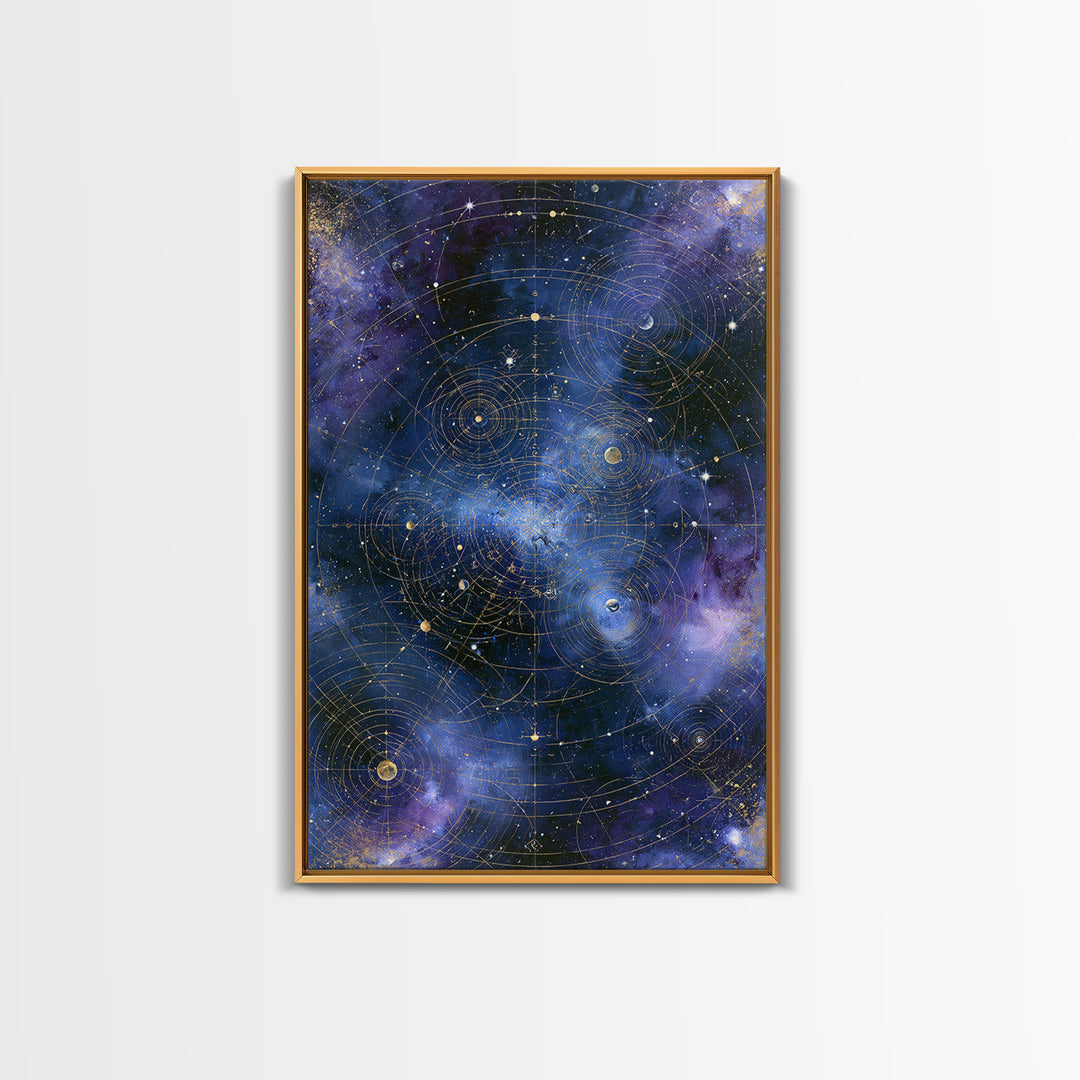 Distant Star Cluster Framed Canvas Print, Space Art, Room Decor, Spa Decor, Serenity, Printable Art, Abstract Wall Art, SAR-2x3-4