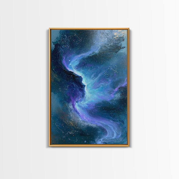 Aurora Viewed from Orbit Framed Canvas Print, Space Art, Minimalist Wall Art, Spa Decor, Fine Art, Serenity, Home Decor, SAR-2x3-75
