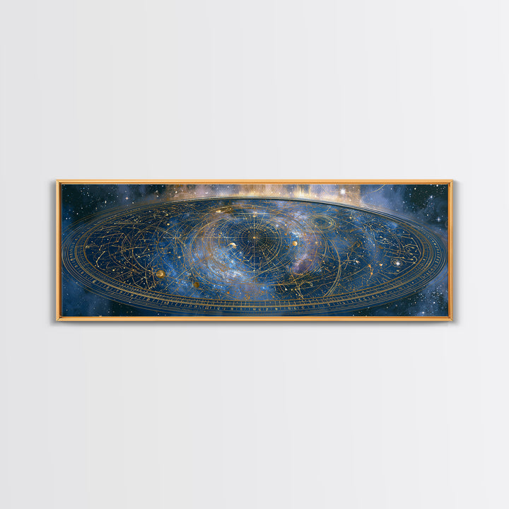 Star Map with Gold Constellation Lines Canvas Print, Space Art, Art Print, Spa Decor, Abstract Art, Serenity, Modern Wall Art, SAR-3x1-30