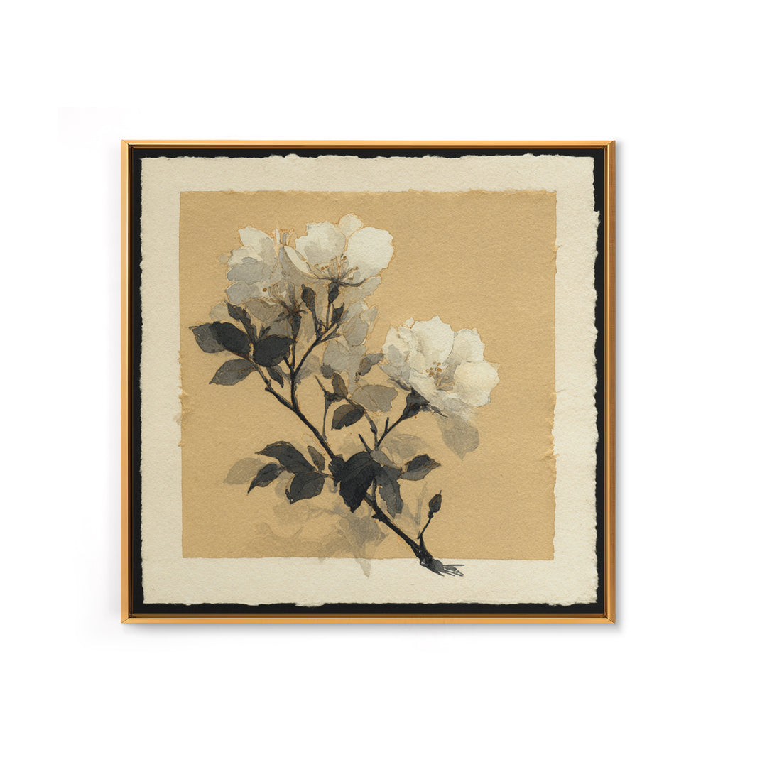 Nordic Folk Bird Framed Canvas Print, Scandinavian Art, Canvas Art, Living Room Decor, Fine Art, Nordic, Floral Wall Art, SCA-1x1-11