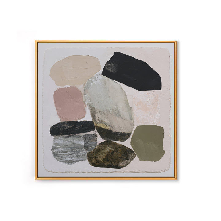 Quiet Coastal Rocks and Gray Sea Canvas Print, Scandinavian Art, Large Wall Art, Living Room Decor, Fine Art, Nordic, SCA-1x1-23