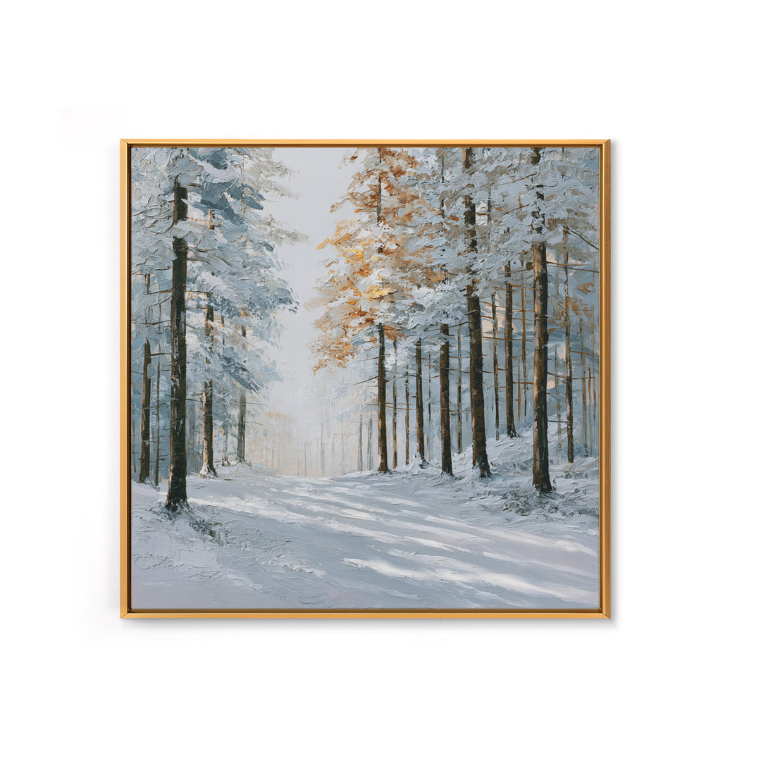Snowy Nordic Forest Canvas Print, Scandinavian Art, Art, Living Room Decor, Fine Art, Nordic, Abstract Art, Canvas Art, SCA-1x1-25