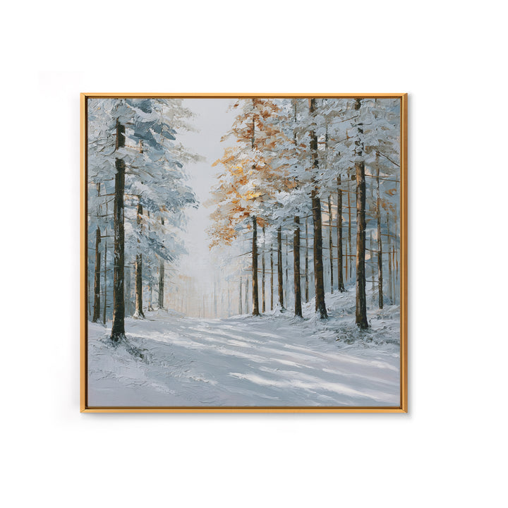 Snowy Nordic Forest Canvas Print, Scandinavian Art, Art, Living Room Decor, Fine Art, Nordic, Abstract Art, Canvas Art, SCA-1x1-25
