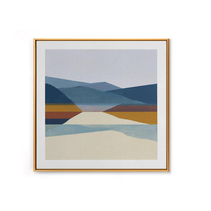 Minimal Fjord Landscape Canvas Print, Scandinavian Art, Neutral Decor, Living Room Decor, Fine Art, Nordic, Wall Decor, SCA-1x1-26