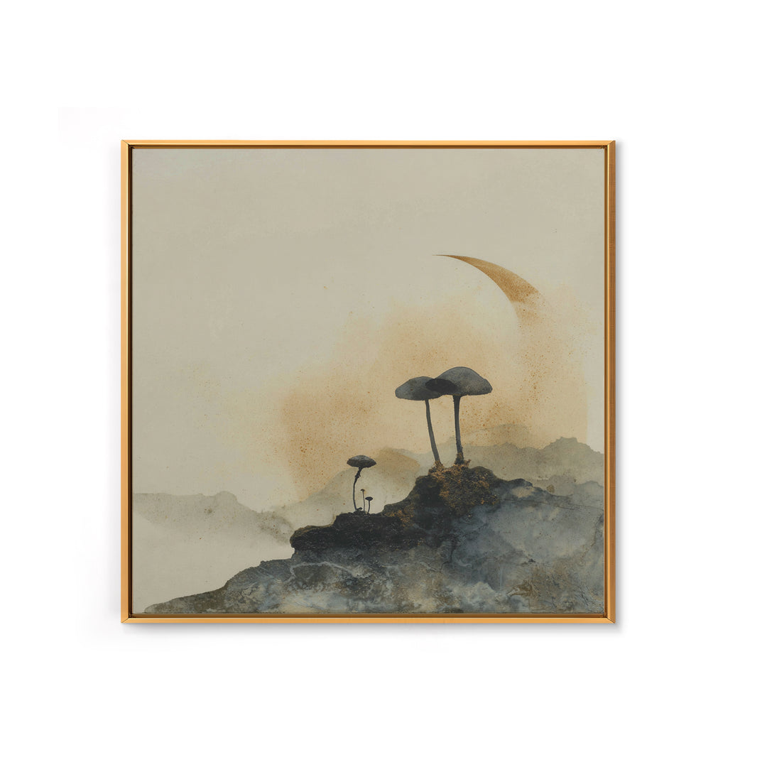 Reindeer Silhouette in Snowy Landscape Canvas Print, Scandinavian Art, Modern Decor, Living Room Decor, Fine Art, Nordic, SCA-1x1-30