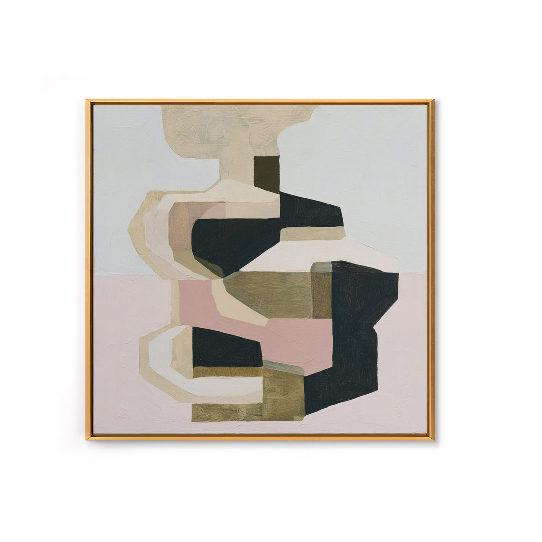 Winter Cabin Smoke Framed Canvas Print, Scandinavian Art, Scandinavian, Living Room Decor, Abstract Art, Nordic, Wall Art, SCA-1x1-42
