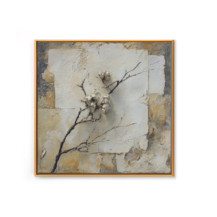 Pale Oak Botanical Line Drawing Framed Canvas Print, Scandinavian Art, Wall Decor, Living Room Decor, Fine Art, Nordic, SCA-1x1-53