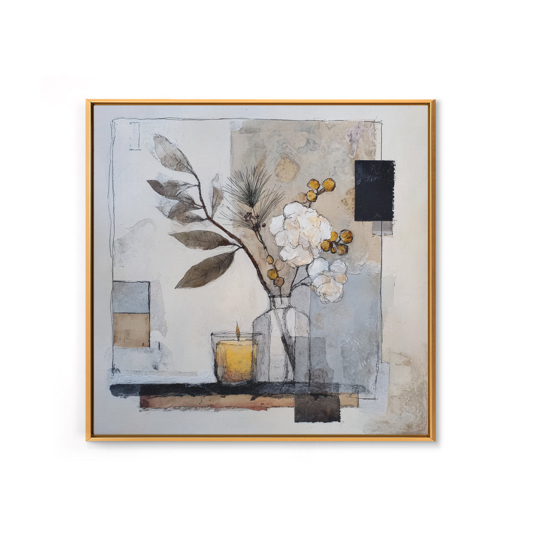 Soft Wool Texture Abstract Framed Canvas Print, Scandinavian Art, Statement Artwork, Living Room Decor, Abstract Art, Nordic, SCA-1x1-67