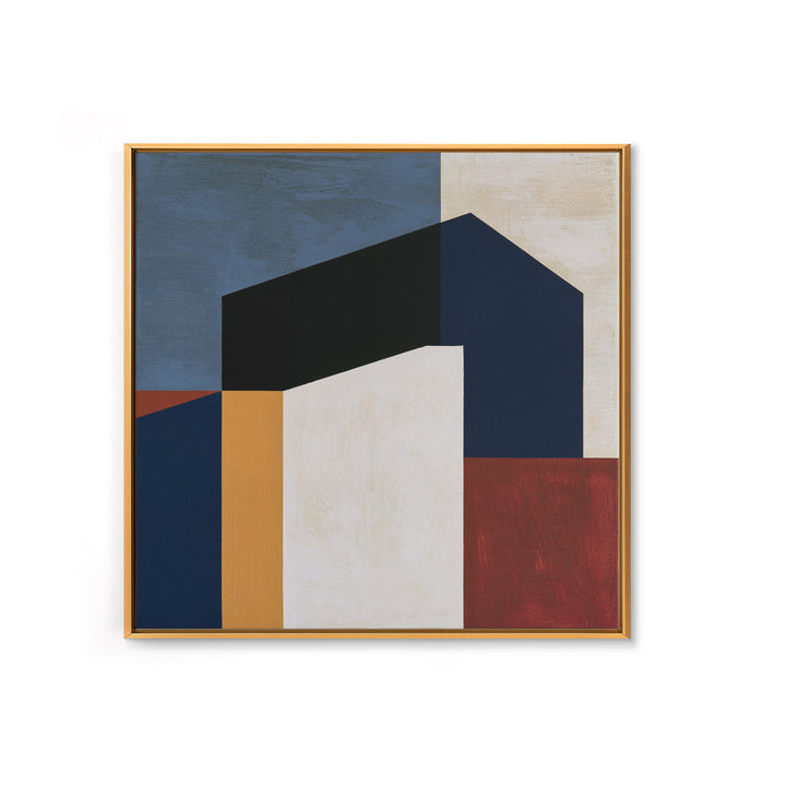 Simple Black House Shape Framed Canvas Print, Scandinavian Art, Room Decor, Living Room Decor, Nordic, Mid Century Modern, SCA-1x1-79