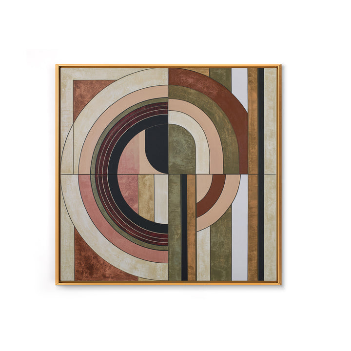 Abstract Arch Shapes Canvas Print, Scandinavian Art, Minimalist Decor, Living Room Decor, Fine Art, Nordic, Oil Painting, SCA-1x1-86