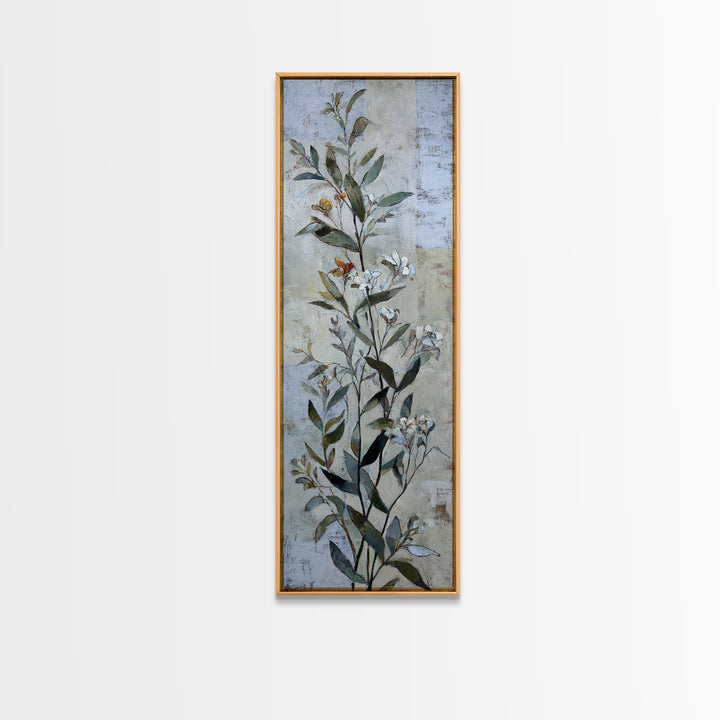Pale Oak Botanical Line Drawing Canvas Print, Scandinavian Art, Christmas Decor, Living Room Decor, Fine Art, Nordic, SCA-1x3-17
