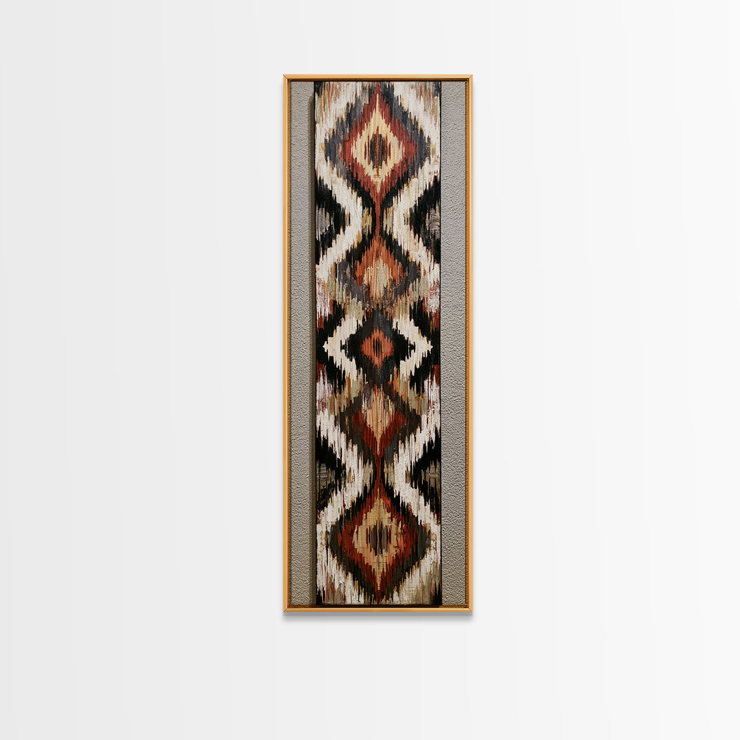 Scandinavian Textile Pattern Canvas Print, Scandinavian Art, Large Wall Art, Living Room Decor, Nordic, Living Room Wall Art, SCA-1x3-28